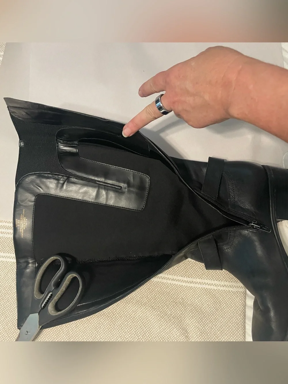 Lauren Ralph Lauren Makenzie Black Leather Knee-High Riding Boots 7.5B